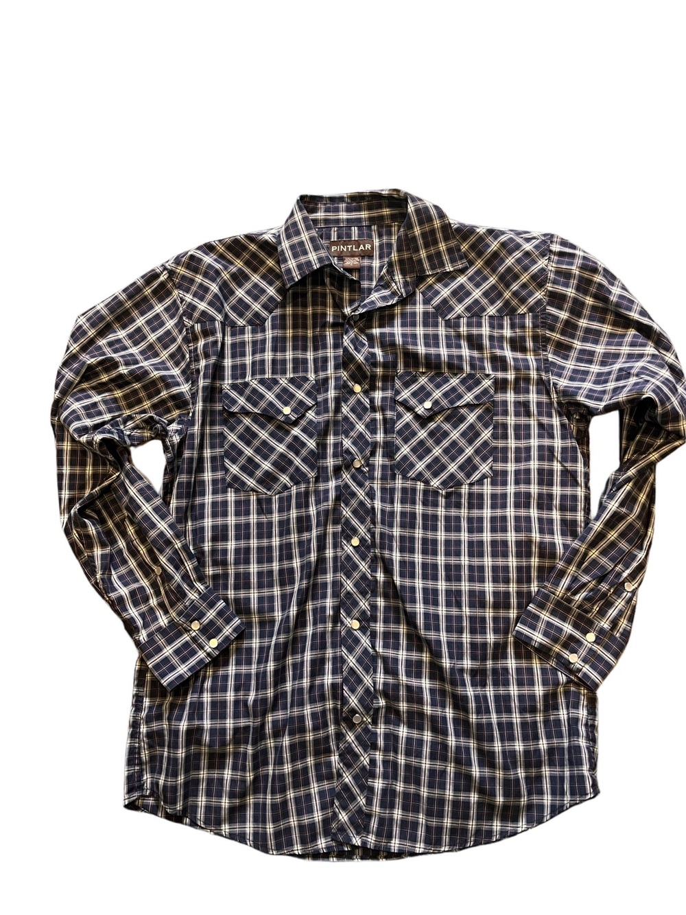 Pintlar plaid button down western shirt